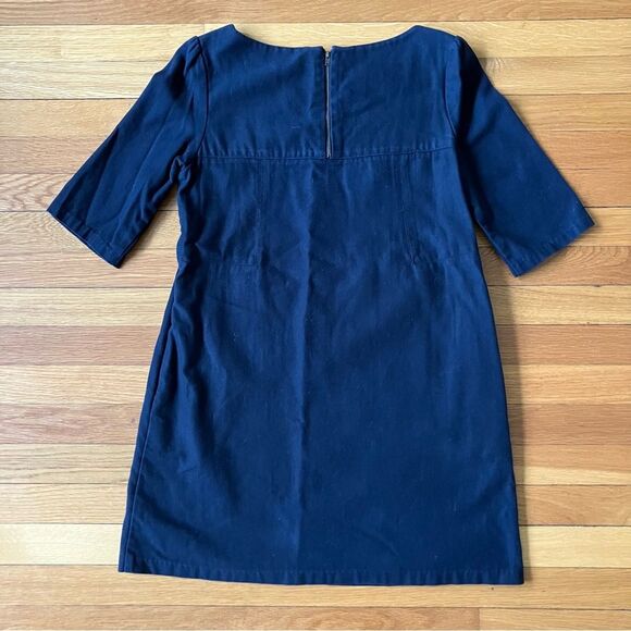 EmersonMade Black Cotton Twill Hardware City Classic Chic Shift Dress Tunic 6 - Picture 11 of 12